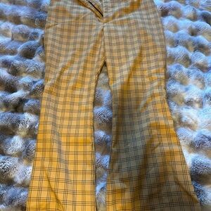 Wild Fable Mustard and Black Plaid Flare Pant
